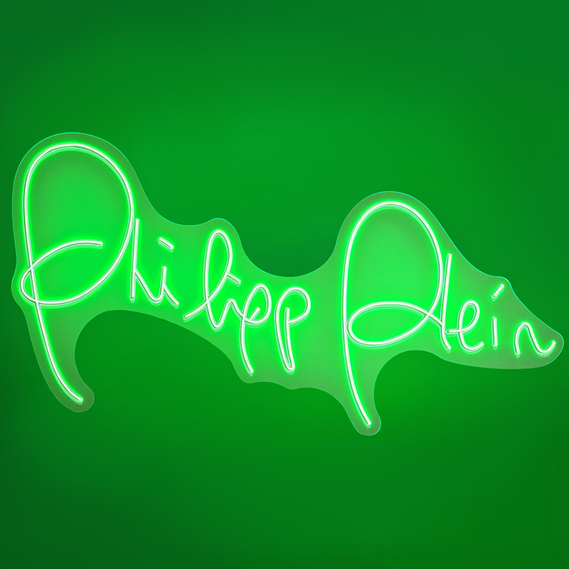 Неоновая настенная лампа Neon Philipp Plein Белый Зеленый в Перми | Loft Concept 