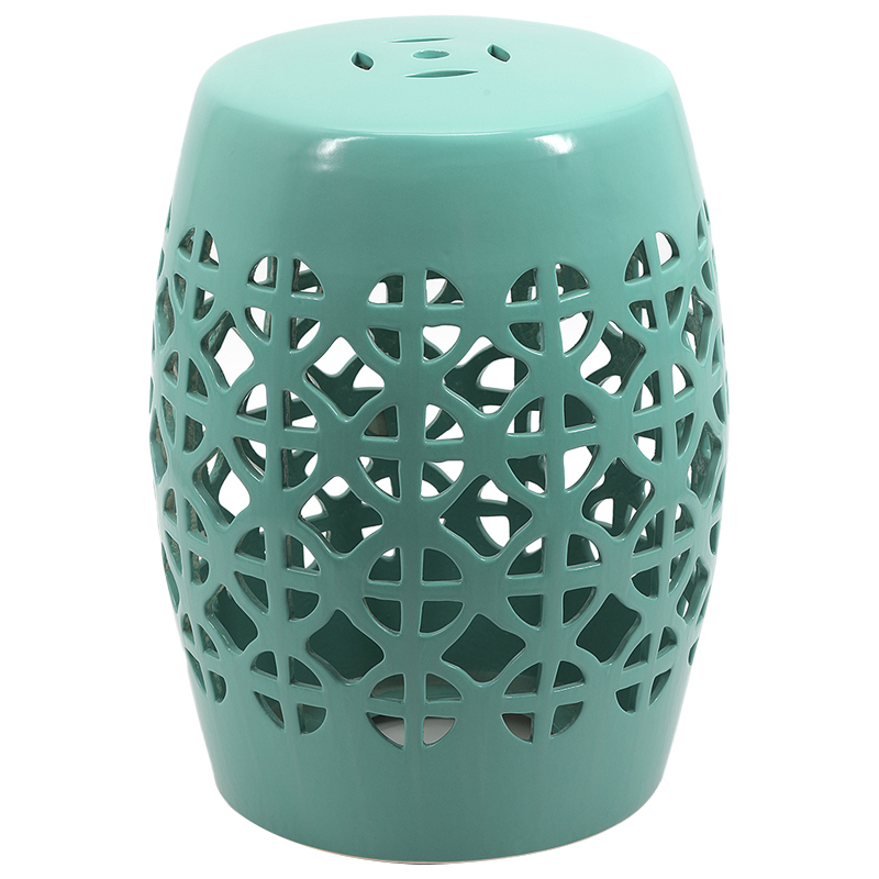 Керамический табурет Geometric Circles Garden Stool - Light Blue Бирюзовый в Перми | Loft Concept 