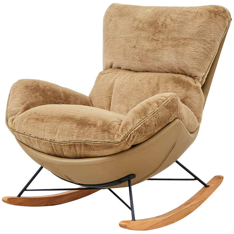 Кресло-качалка Kenneth Rocking Chair Коричневый Бежевый Древесина в Перми | Loft Concept 