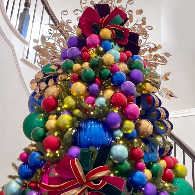 Дизайнерская Елка с Разноцветными шарами Christmas tree colorful balls Мульти в Перми | Loft Concept 