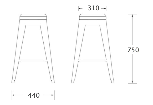 Барный стул Tolix Bar Stool 75 в Перми