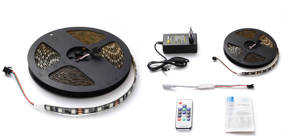 Комплект светодиодной влагозащищенной ленты 14,4W/m 60Led/m 5050SMD разноцветный 5M Комплект светодиодной влагозащищенной ленты 14,4W/m 60Led/m 5050SMD разноцветный 5M - Loft-Concept в Перми