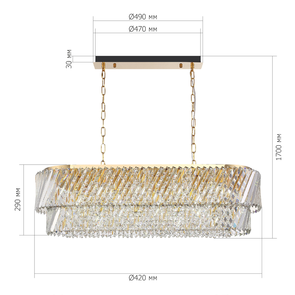 Люстра овальная в классическом обрамлении Light Connoisseurs Beauty в Перми