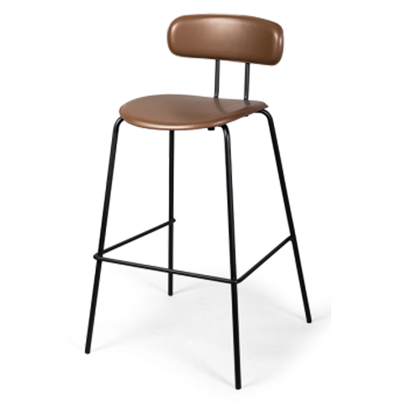 Барный стул Renis Brown Barstool Черный Коричневый в Перми | Loft Concept 