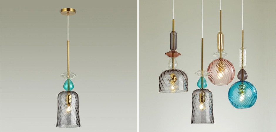 Подвесной Geometry Glass Голубой Подвесной Geometry Glass Голубой - Loft-Concept в Перми