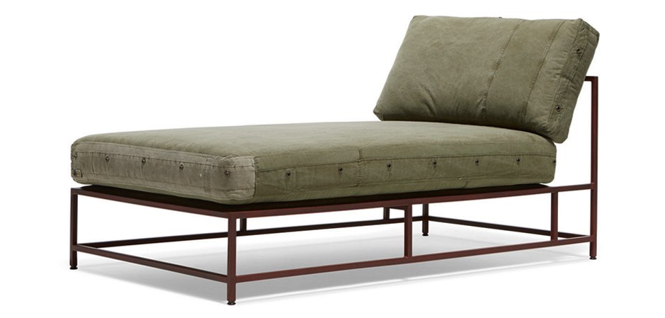Кушетка Olive Military Fabric Sectional Lounge Кушетка Olive Military Fabric Sectional Lounge - Loft-Concept в Перми