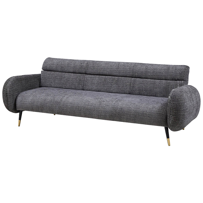 Диван Hebert Sofa Grey L Серый Серый Черный Латунь в Перми | Loft Concept 