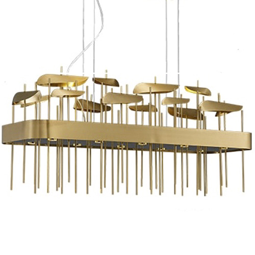 Светодиодная дизайнерская инсталляция ANODINE Perlina Rectangle  Chandelier Золотой в Перми | Loft Concept 