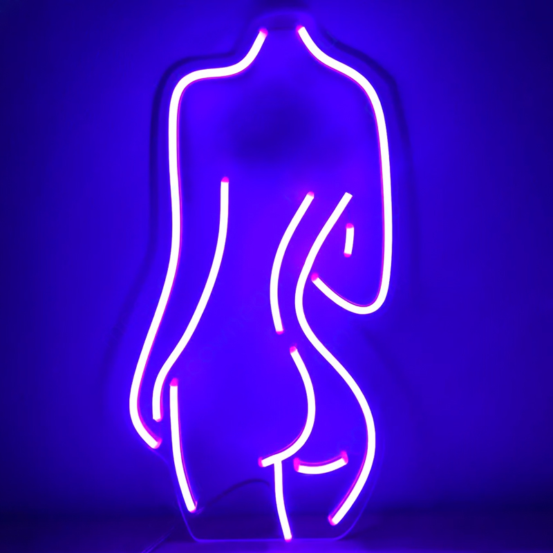 Неоновая настенная лампа Silhouette II Neon Wall Lamp Фиолетовый Прозрачный в Перми | Loft Concept 