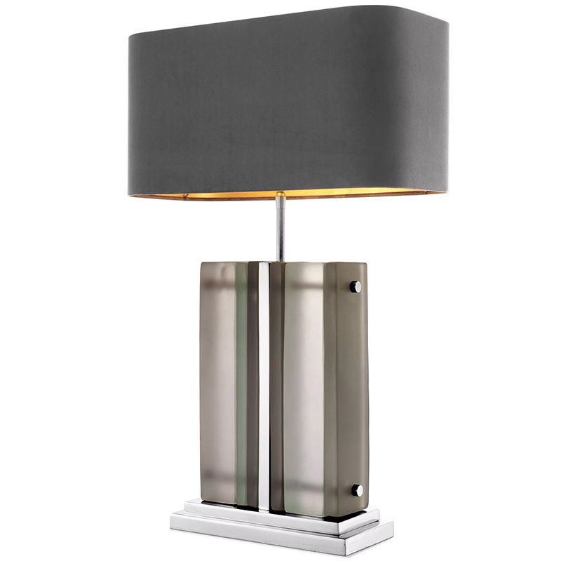 Настольная лампа Eichholtz Table Lamp Solana Nickel Серый Никель Стекло Смок в Перми | Loft Concept 