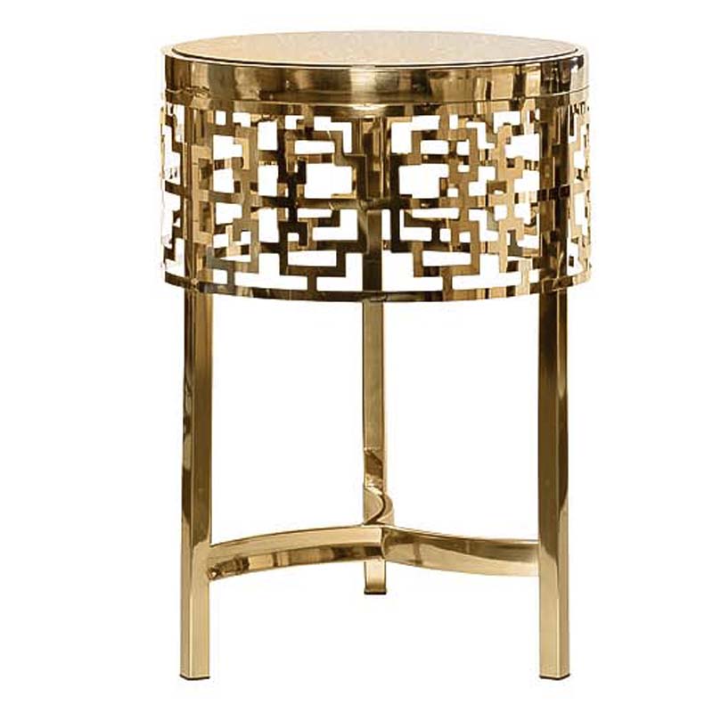 Приставной стол Yen Geometry Side Table pink gold 50 Глянцевое золото в Перми | Loft Concept 