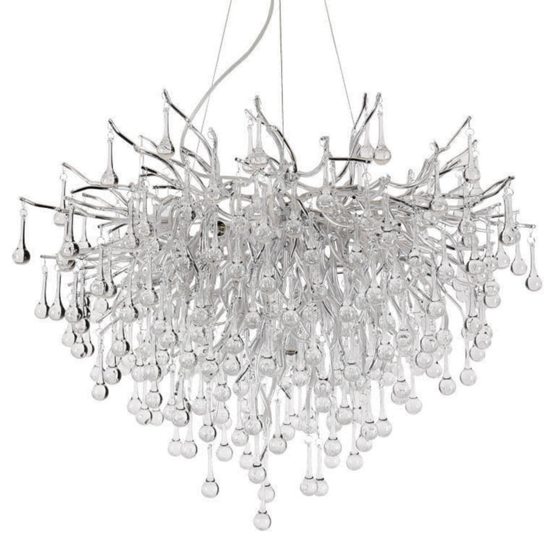 Люстра Droplet Chandelier Silver 80 Серебряный Прозрачное Стекло в Перми | Loft Concept 