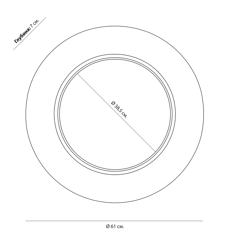 Чёрное настенное зеркало с золотым кантом Porunalia в Перми
