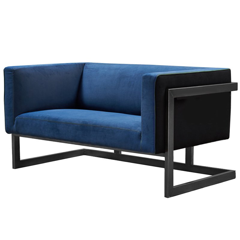 Диван Cube Blue Loveseat Sofa Синий в Перми | Loft Concept 