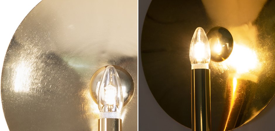 Бра Gold Round Backing Exposed Bulb Sconce Бра Gold Round Backing Exposed Bulb Sconce - Loft-Concept в Перми