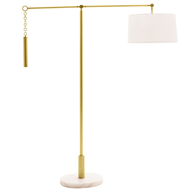 Торшер Arteriors NEWARK FLOOR LAMP Латунь Белый в Перми | Loft Concept 