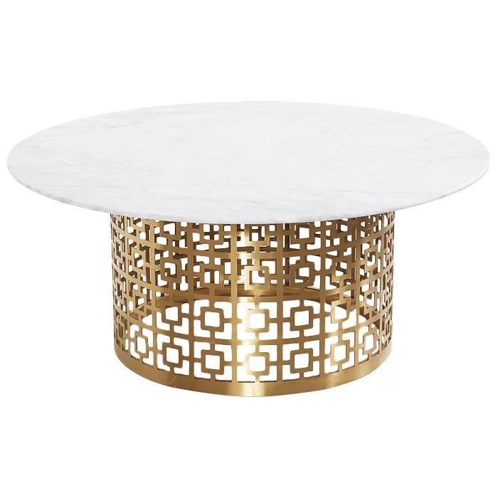 Кофейный стол Artesia Coffee Table White Глянцевое золото Белый в Перми | Loft Concept 