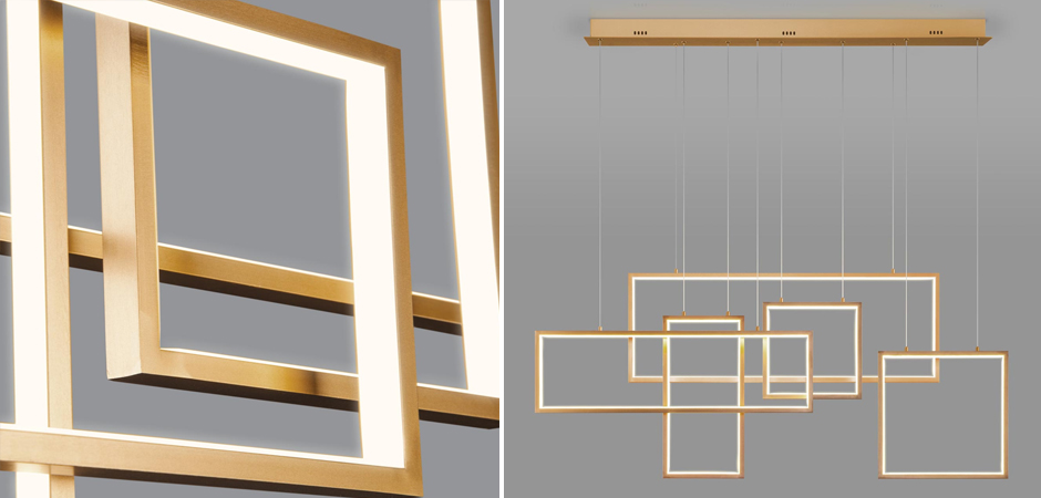 Люстра Rectangle Geometry Chandelier Gold 5 Люстра Rectangle Geometry Chandelier Gold 5 - Loft-Concept в Перми