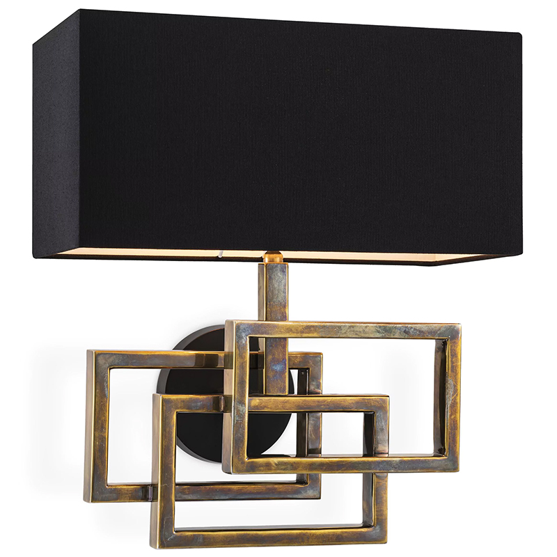 Бра Eichholtz Wall Lamp Windolf Vintage Brass Винтажная латунь Черный в Перми | Loft Concept 