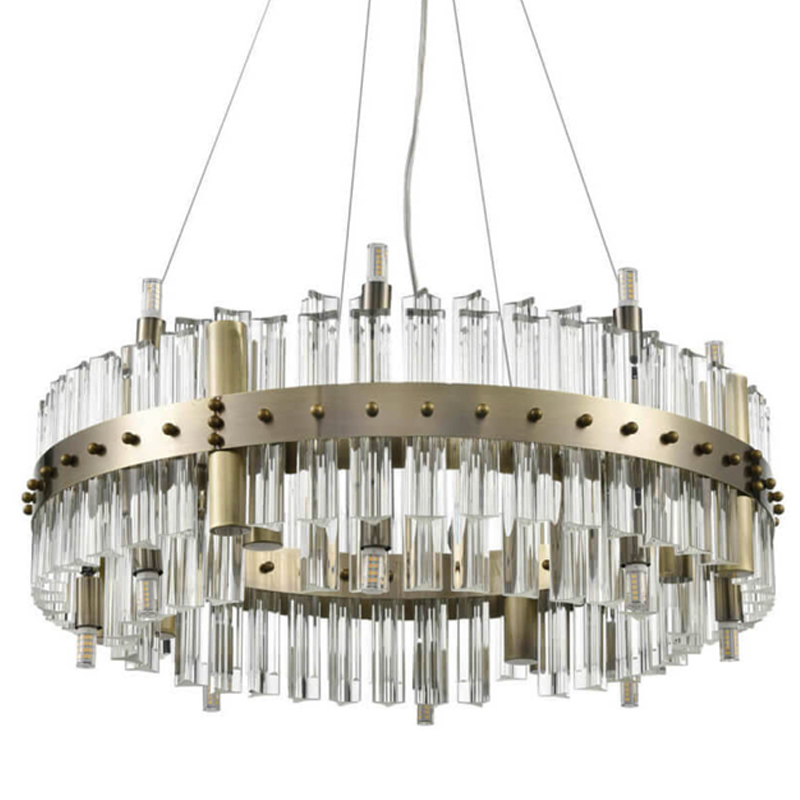 Люстра Saturno Not Baroncelli Bronze Chandelier  Бронза Прозрачный (Transparent) в Перми | Loft Concept 