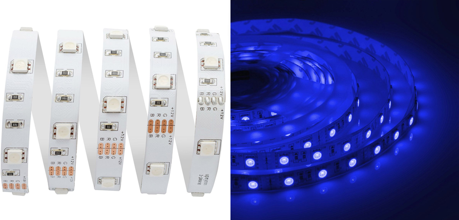 Светодиодная влагозащищенная лента 14,4W/m 60LED/m 5050SMD разноцветная 5M - фото №1