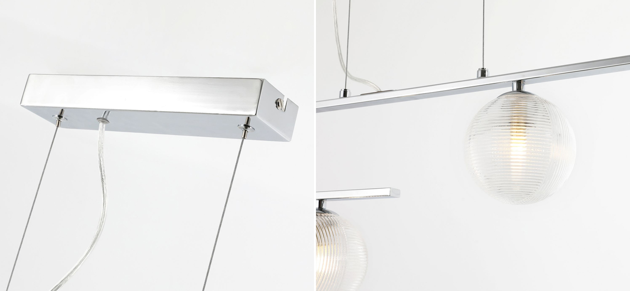 Современная люстра Perforated Glass 4 лампы Хром - фото