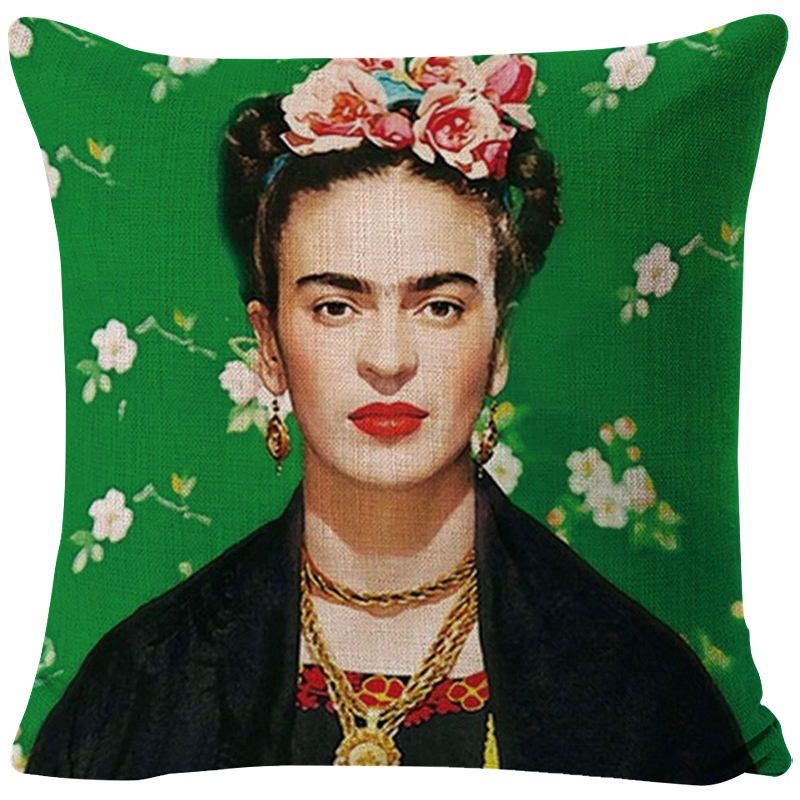 Декоративная подушка Frida Kahlo 8 Зеленый Мульти в Перми | Loft Concept 