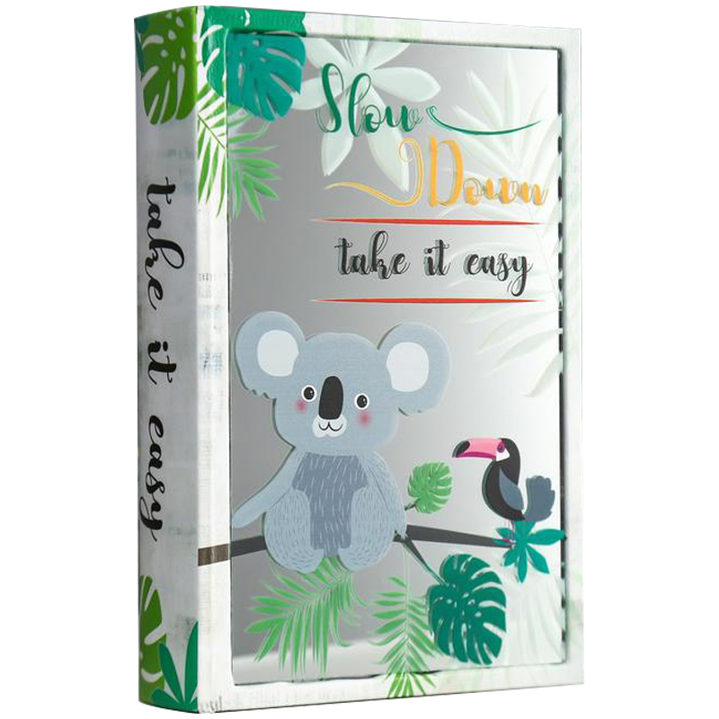 Шкатулка-книга Koala and Toucan Mirror Book Box Мульти Белый Зеленый в Перми | Loft Concept 