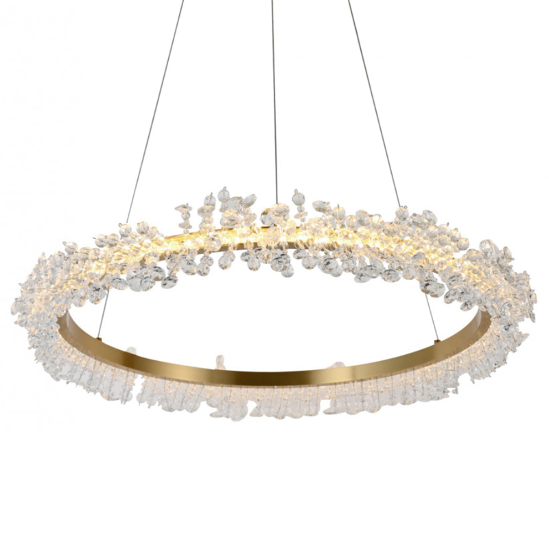 Crystal round chandelier Светильник Кольцо из Хрусталя  Прозрачный Латунь в Перми | Loft Concept 