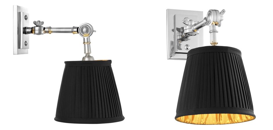 Бра Wall Lamp Wentworth Single Nickel+Black Бра Wall Lamp Wentworth Single Nickel+Black - Loft-Concept в Перми