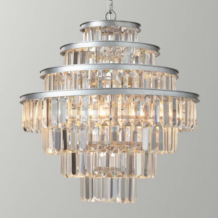 Люстра Alaine Crystal Large Pendant Silver Серебряный Прозрачное Стекло в Перми | Loft Concept 