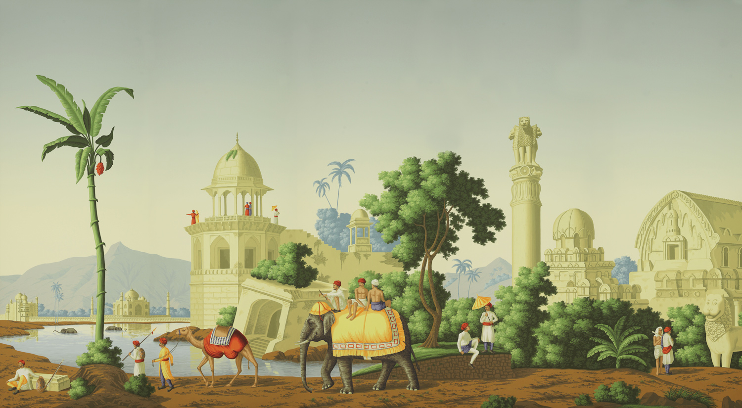 Обои ручная роспись Early Views of India Eden on scenic paper Обои ручная роспись Early Views of India Eden on scenic paper - постер Loft-Concept в Перми