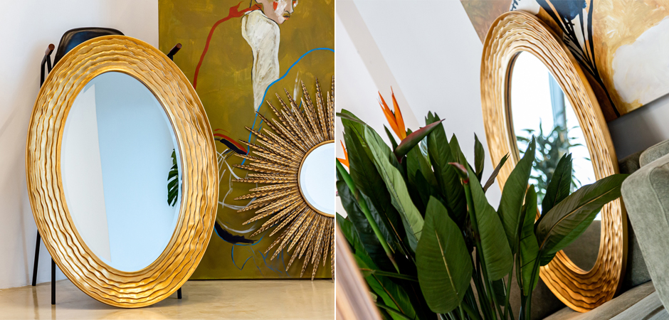 Зеркало Golden Waves Oval Mirror Зеркало Golden Waves Oval Mirror - Loft-Concept в Перми