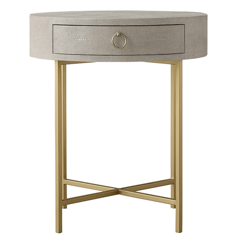 Gaston Stingray Round Gray Side Table Приставной стол серый скат Золотой Серый в Перми | Loft Concept 