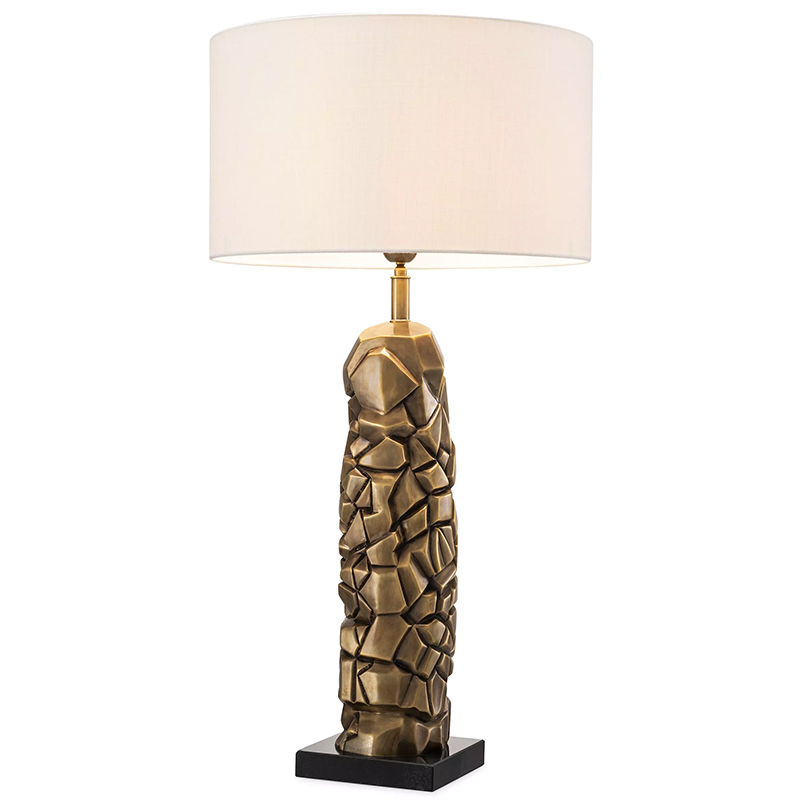 Настольная лампа Eichholtz Table Lamp The Rock Латунь Черный Белый в Перми | Loft Concept 