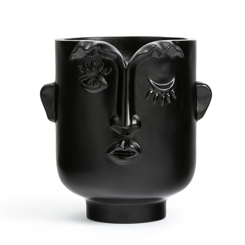 Ваза Black Head Vase Глянцевый черный в Перми | Loft Concept 