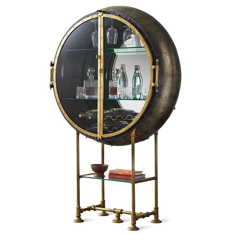 Шкаф Porthole Bar Restoration Hardware Латунь в Перми | Loft Concept 