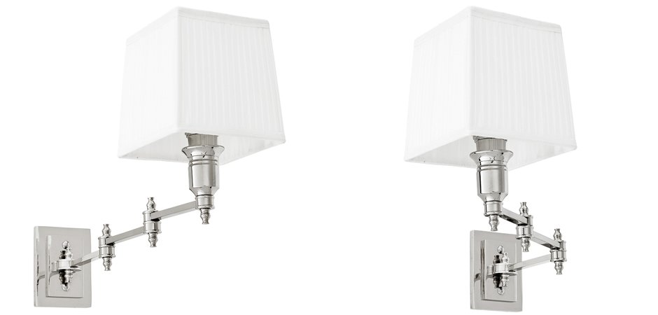 Бра Wall Lamp Lexington Swing Nickel+White Бра Wall Lamp Lexington Swing Nickel+White - Loft-Concept в Перми