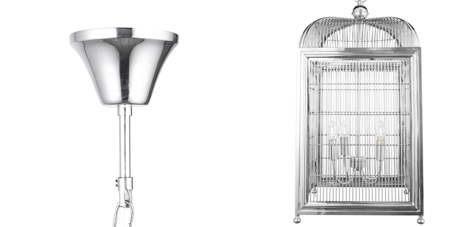 Люстра клетка Bird cage chrome Lantern Falcon Люстра клетка Bird cage chrome Lantern Falcon - Loft-Concept в Перми