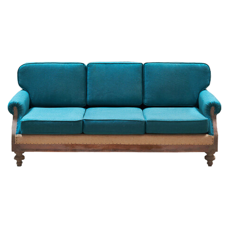 Диван Deconstructed Sofa turquoise Linen triple Коричневый Бирюзовый в Перми | Loft Concept 