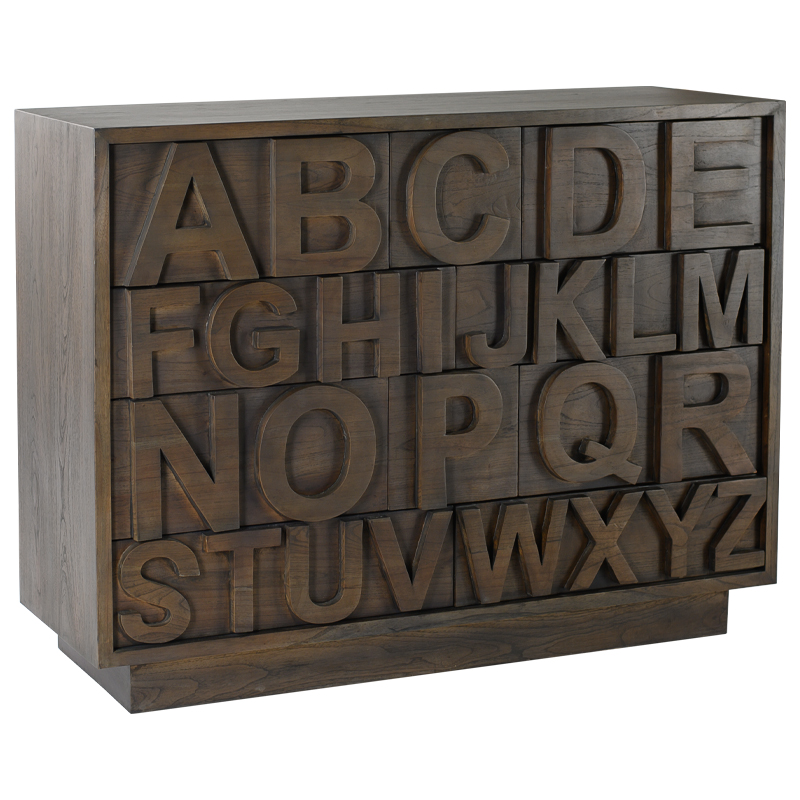 Комод в стиле лофт с английским алфавитом English Alphabet Chest of Drawers Коричневый в Перми | Loft Concept 