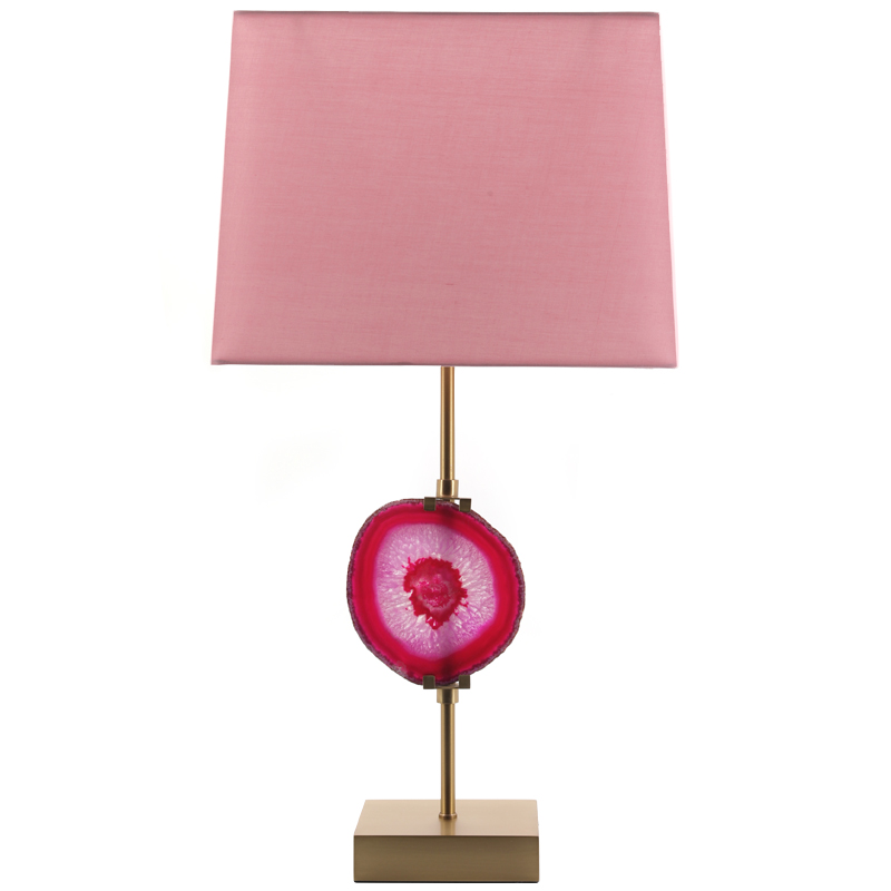 Настольная лампа Pink Agate Design Table Lamp Розовый Латунь в Перми | Loft Concept 