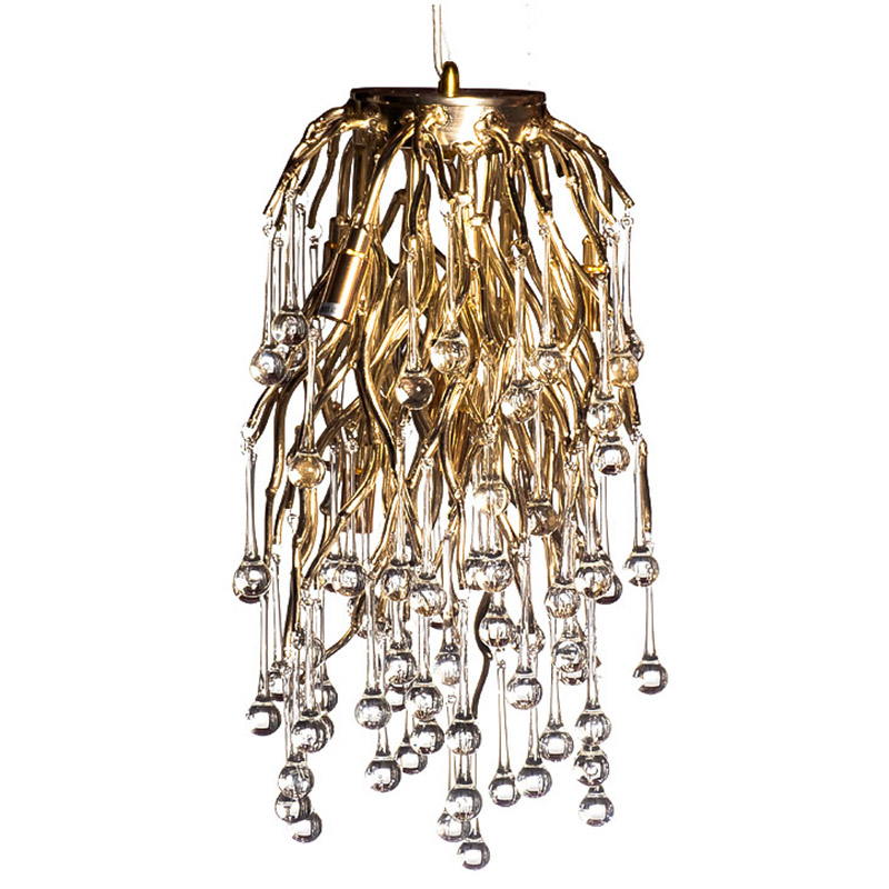 Подвесной светильник Droplet Gold Hanging Lamp Золотой Прозрачный в Перми | Loft Concept 