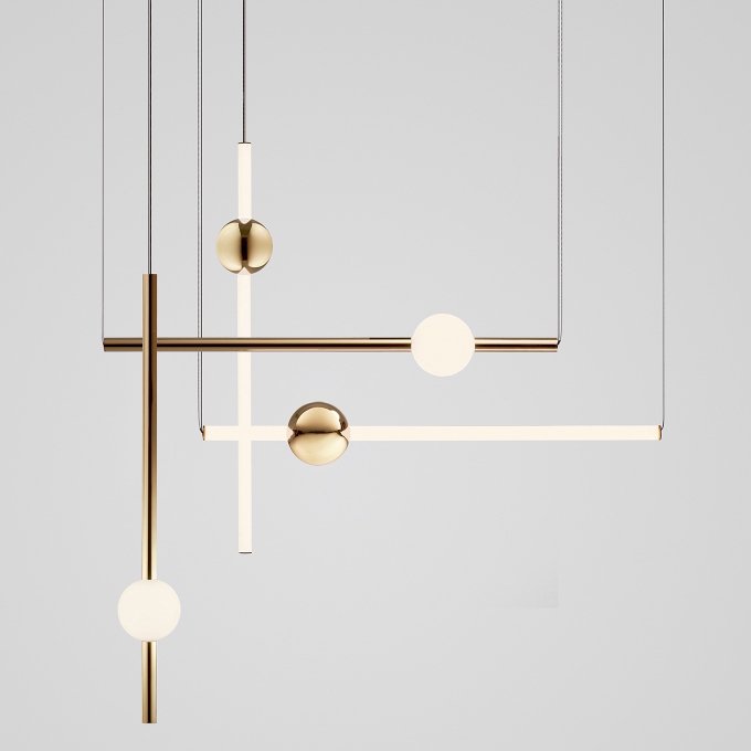 Подвесной светильник lee broom ORION GLOBE LIGHT 66 Глянцевое золото Белый в Перми | Loft Concept 