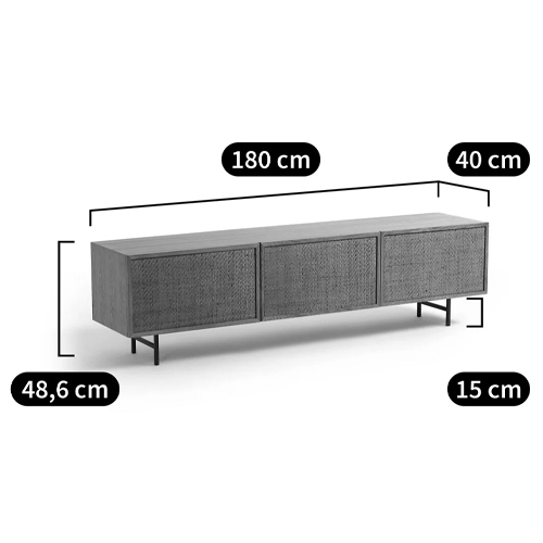 ТВ-тумба с декором из ротанга Pansy Rattan TV Stand в Перми