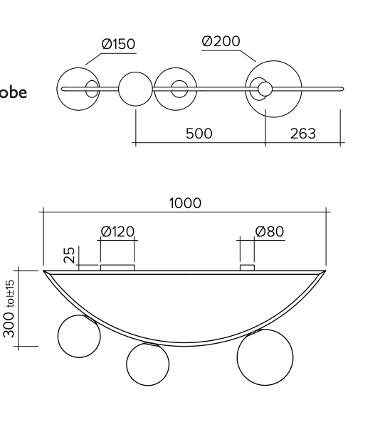 Потолочный светильник Atelier Areti Girlande Ceiling Crescent 3 в Перми