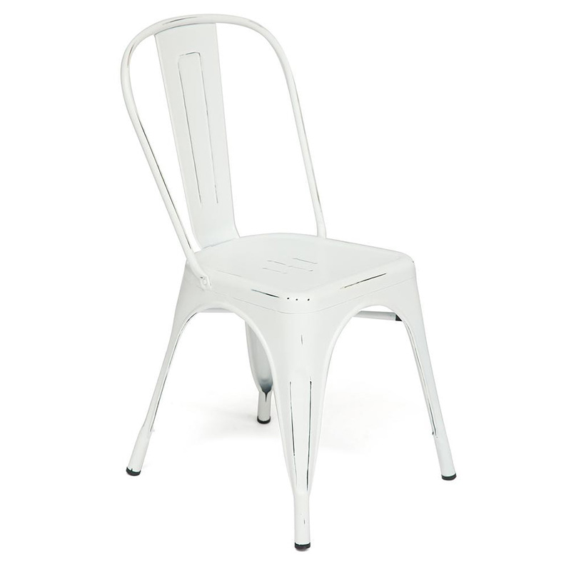 Стул Tolix butter white metal chair Молочный в Перми | Loft Concept 