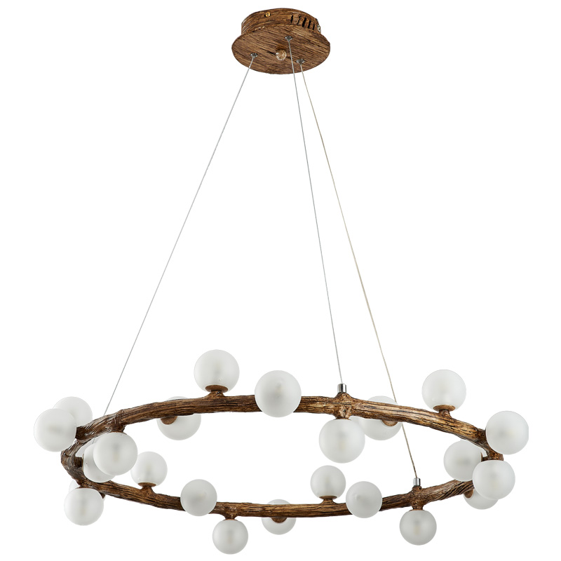 Люстра Circular Branch Chandelier Коричневый Белый в Перми | Loft Concept 