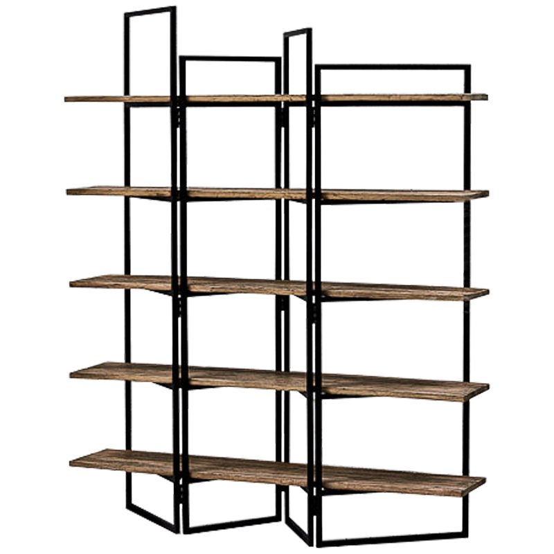 Стеллаж Luigi Loft Rack Черный Коричневый в Перми | Loft Concept 