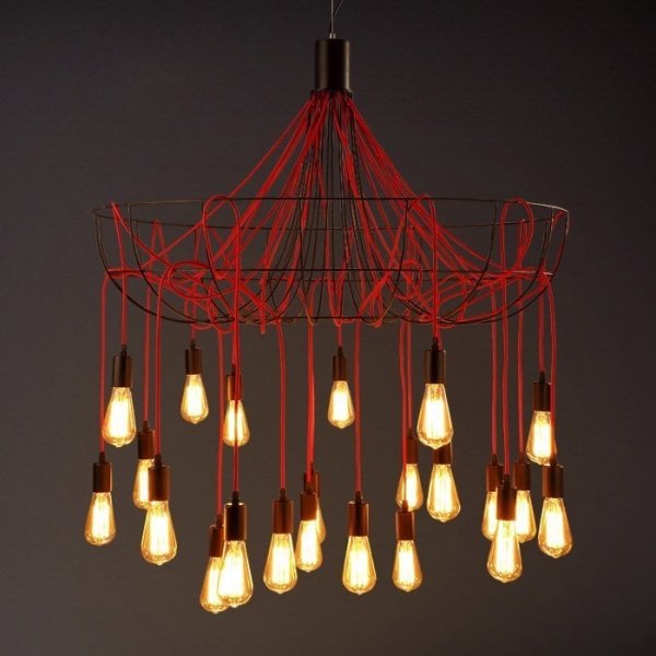 Люстра Blood Wire Chandelier Red 21 Красный Черный в Перми | Loft Concept 